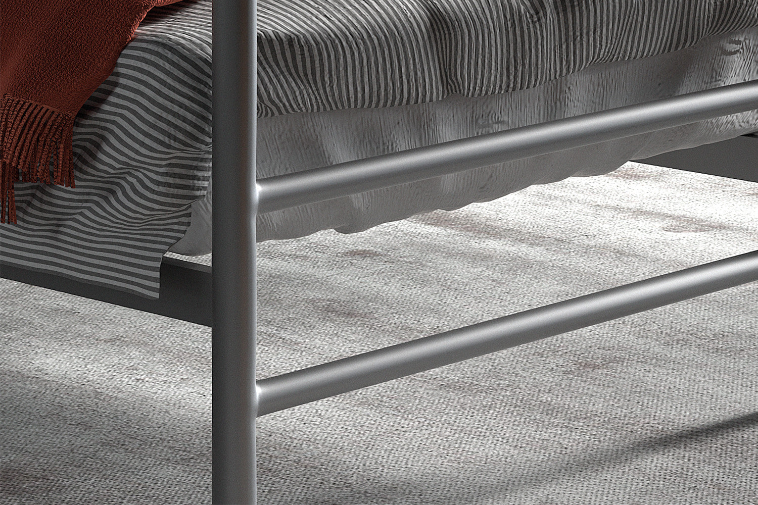 Bed Elio – 140x200 cm, Grijs met Lattenbodem