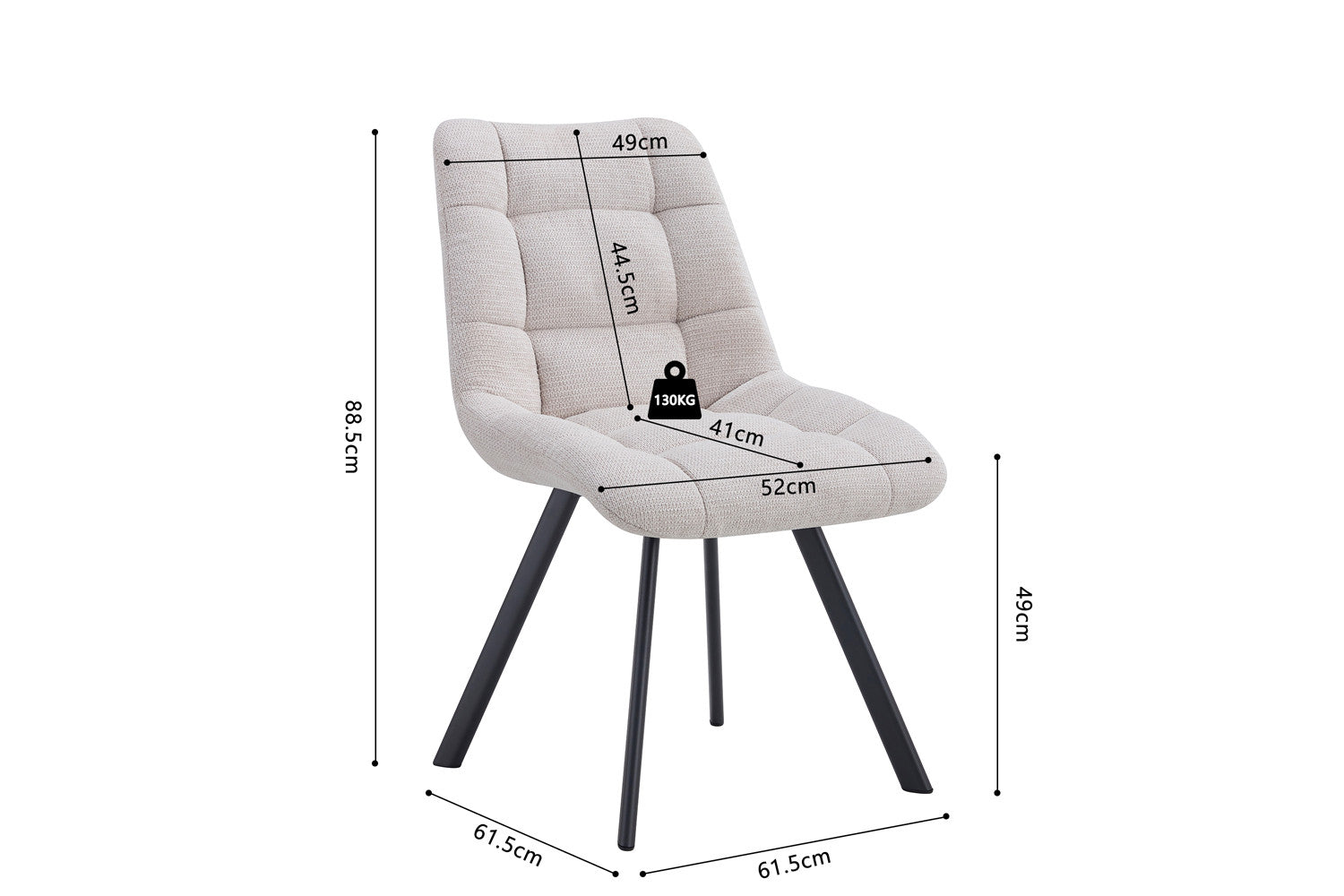 Fauteuil 'Mila' Stof Beige