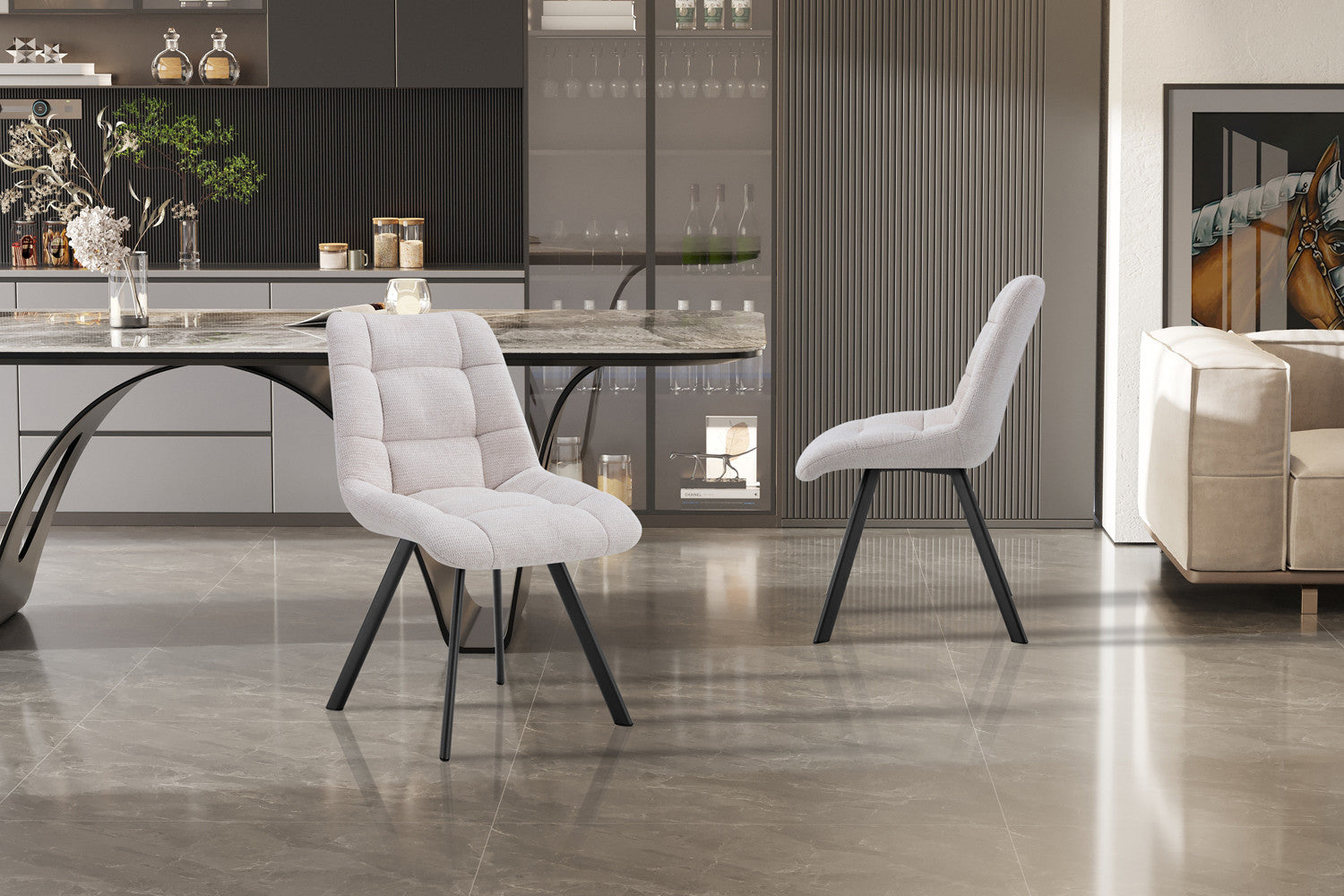 Fauteuil 'Mila' Stof Beige