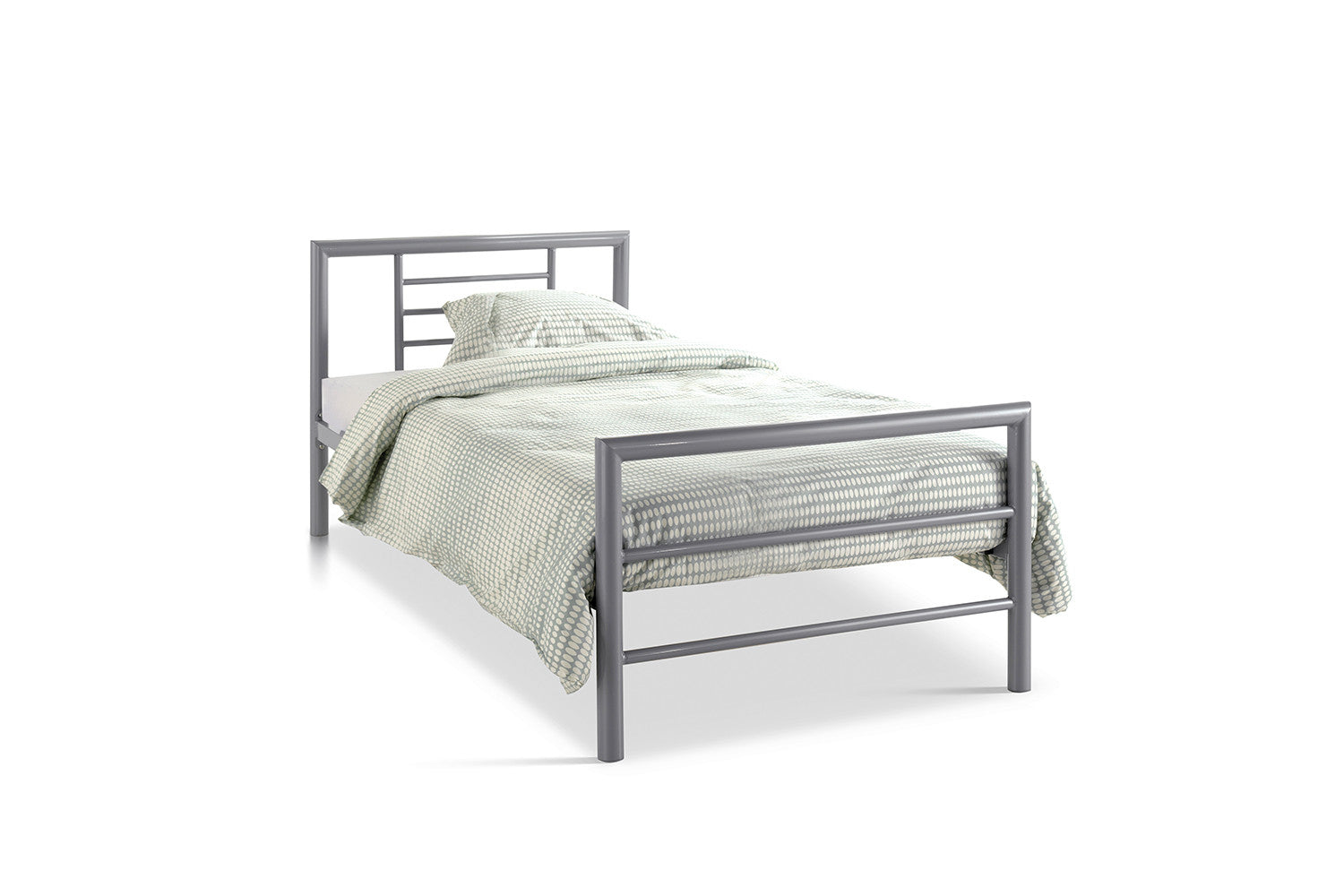 Bed Elio – 140x200 cm, Grijs met Lattenbodem